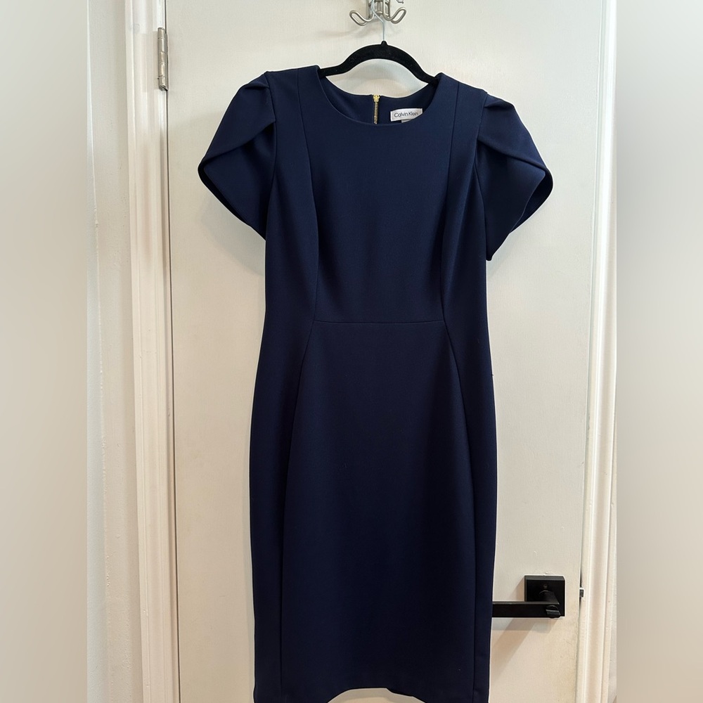 Navy Calvin Klein Sheath Dress